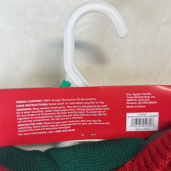 Merry & Bright Dog Let Ugly Sweater On The Nice List Green Red Outfit - Picture 4 of 4